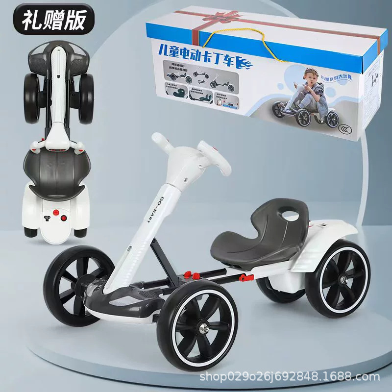 Kart eléctrico para niños plegable y se puede sentar 3-8 coche de juguete portátil para niños instalación gratuita vehículo eléctrico de cuatro ruedas