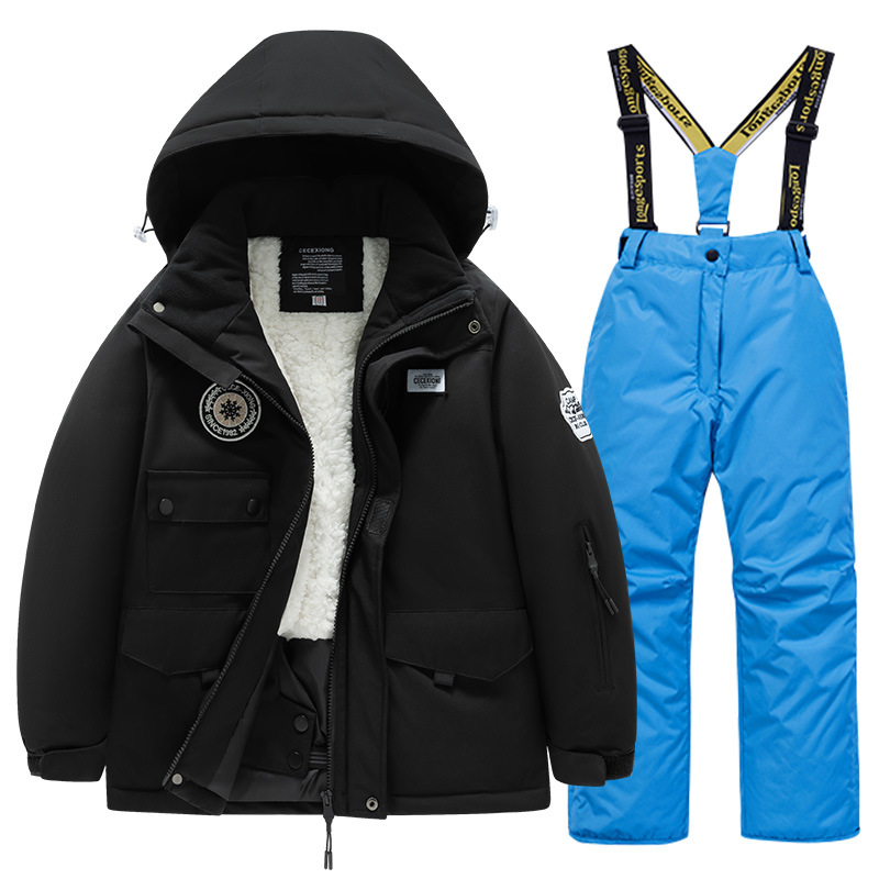 Women's Clothing Winter children's ski suit set boys and girls windproof and waterproof jacket thick warm snow play full set of professional equipment_voghion.com