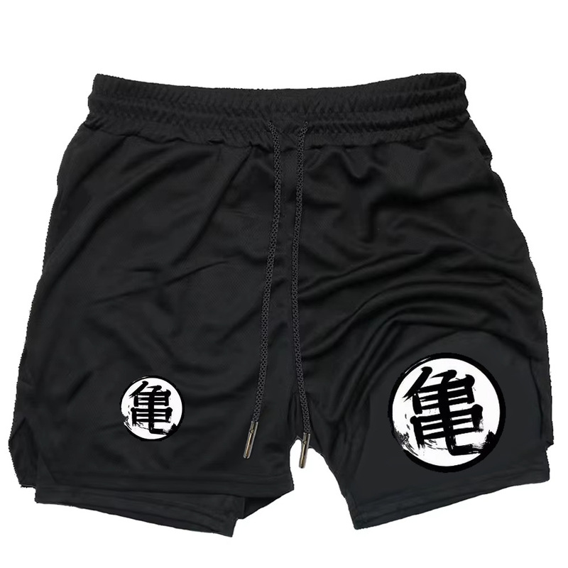 Dragon Ball Anime Printed Shorts for Men 2025 Summer Sports Quick-Drying Breathable Casual Two-In-One Sports Running Pants