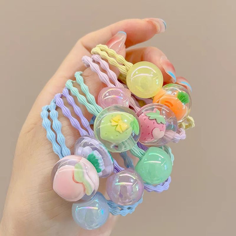 ドーパミンヘッドバンド、髪を傷つけないカラフルな子供用ゴムバンド、かわいいフルーツヘアバンド、高弾性ヘアロープヘッドバンド|undefined