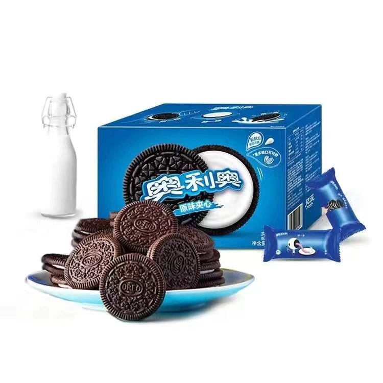 Печенье Oreo в полной коробке 696 граммов, доступное для всей семьи, 12 маленьких пакетиков, индивидуальная упаковка, смешанные вкусы, сэндвич- snacks