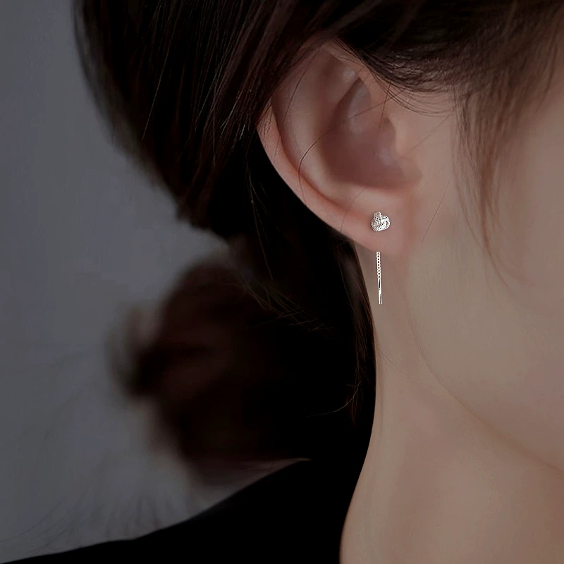 Серьги из серебра 925 с кисточкой, лёгкая роскошь, дизайн «руи» — малая и большая версия