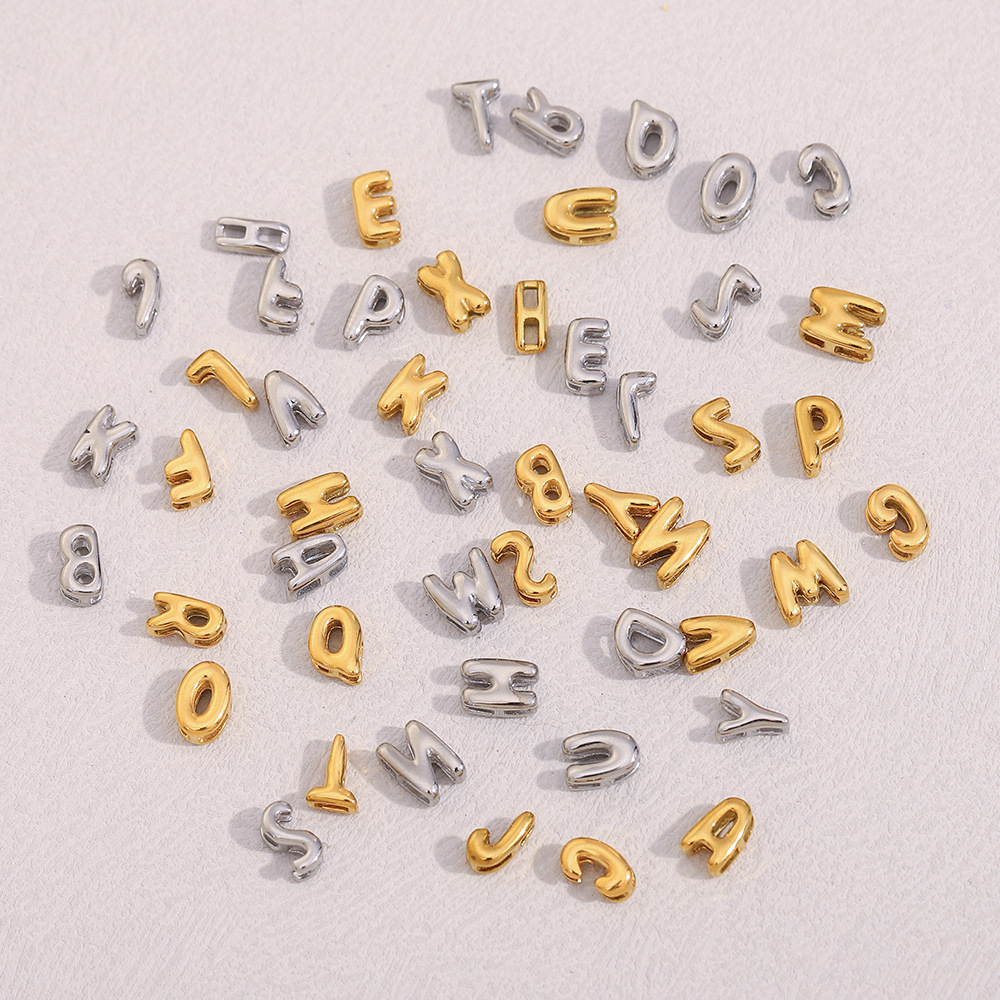 European and American Cross-Border New Products, Versatile, High-End, Stainless Steel Plated 18K Gold Hollow Small Letter Pendant Necklace for Women