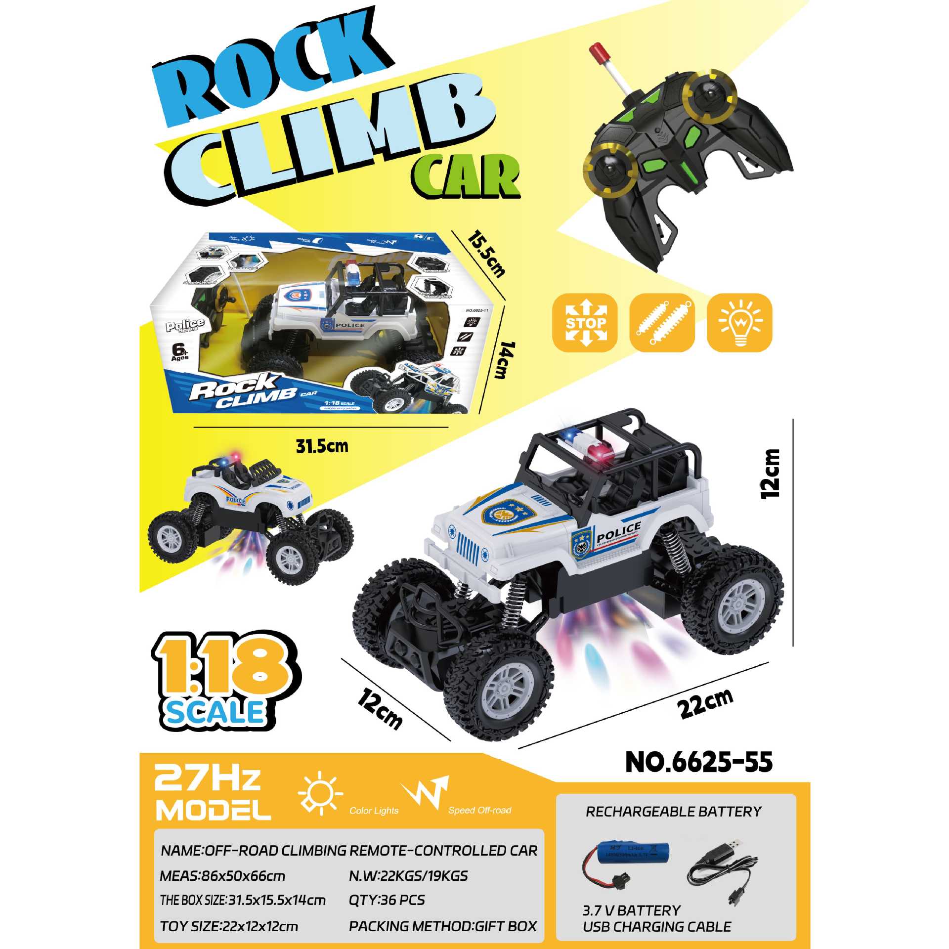 Coche de control remoto, coche de escalada todoterreno, coche de control remoto para niños transfronterizos, regalo para niños, carga para niños, juguetes del día de un niño