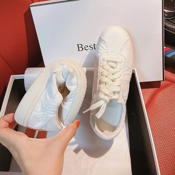 Cloud White Shoes Women's 2024 Spring and Summer New Soft Leather Soft Sole Lightweight German Training Pregnant Women's Board Shoes Casual sneaker