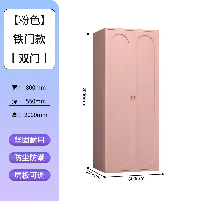 衣柜钢制出租房用彩色衣橱卧室客厅家用铁艺无甲醛简易储物铁皮柜|undefined