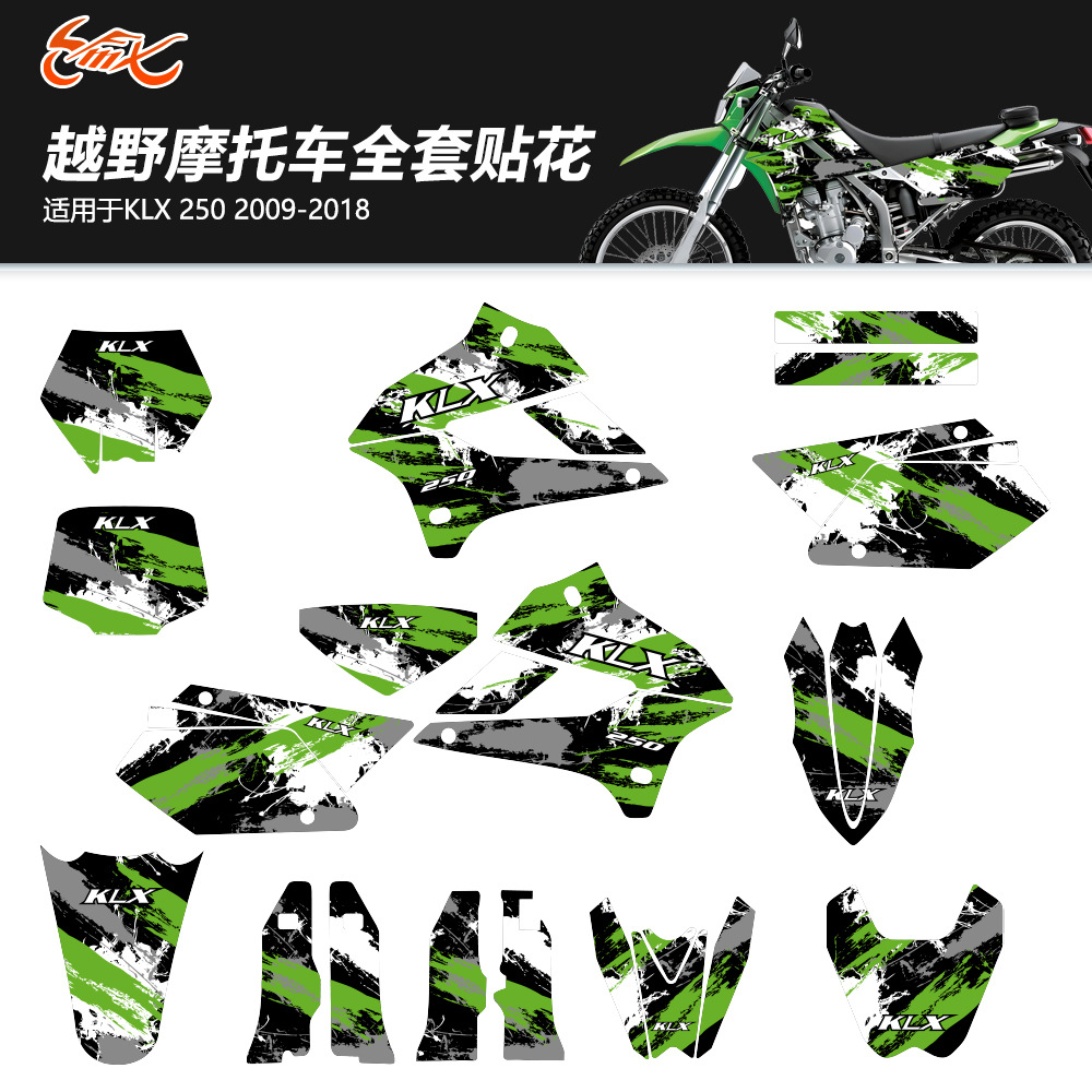 Aplicable a KAWASAKI KLX 250 2009 - 2018 pegatinas de motocicleta de todoterreno pegatinas personales a prueba de arañazos
