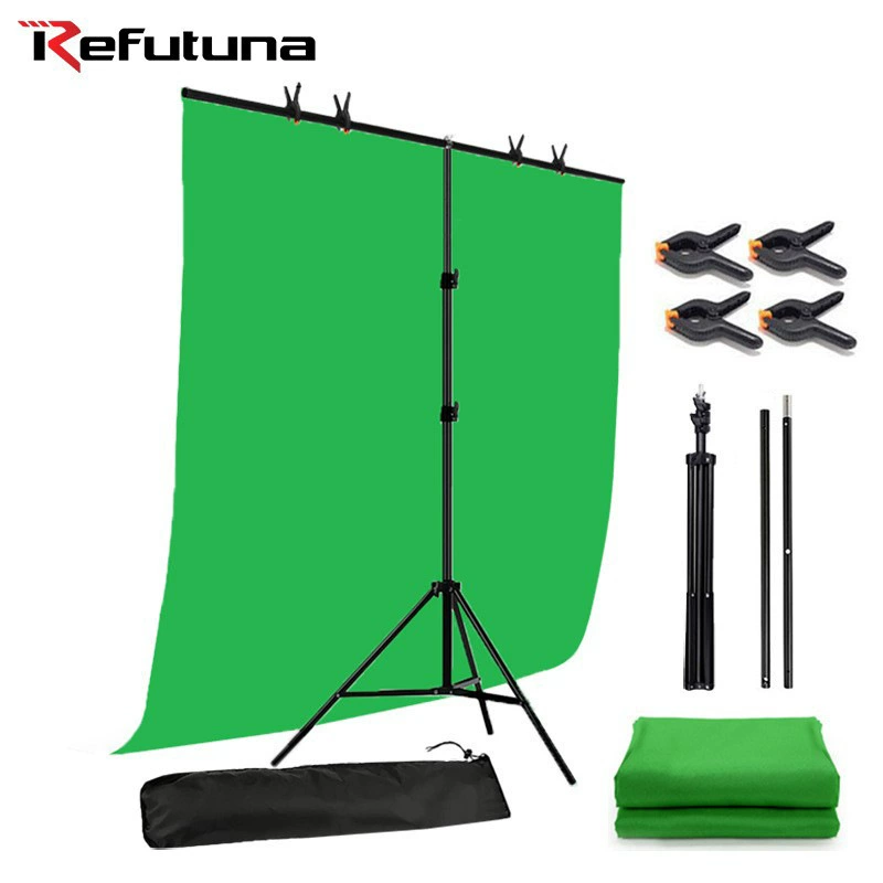 Ruifutu 2 м зеленый экран фоновая рамка 1,5*2 м фоновая ткань зеленая ткань Т-образная фоновая рамка прямая трансляция Стенд Фото