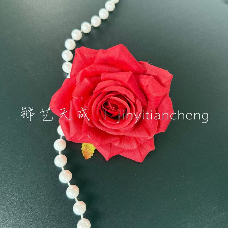10cm复古玫瑰花头仿真花簪花头饰diy材料鞋扣配件520花艺婚礼布置|undefined