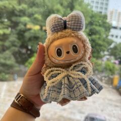 【洋服のみ】ラブブドール服 LABUBU 交換用スカート チェック柄 小物