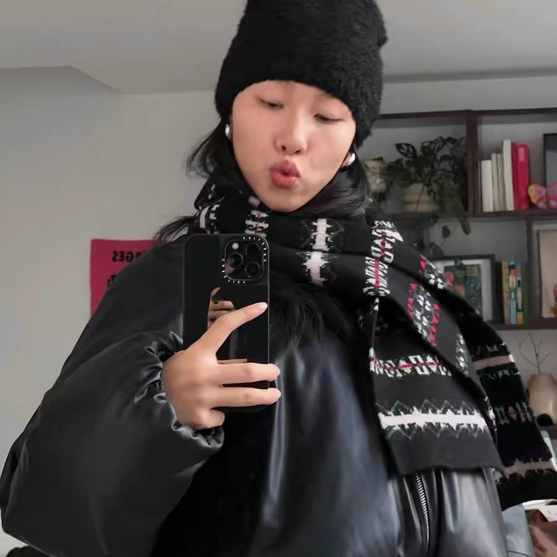 iceland style floral jacquard scarf homegirl same style fairisland style original niche design sense scarf