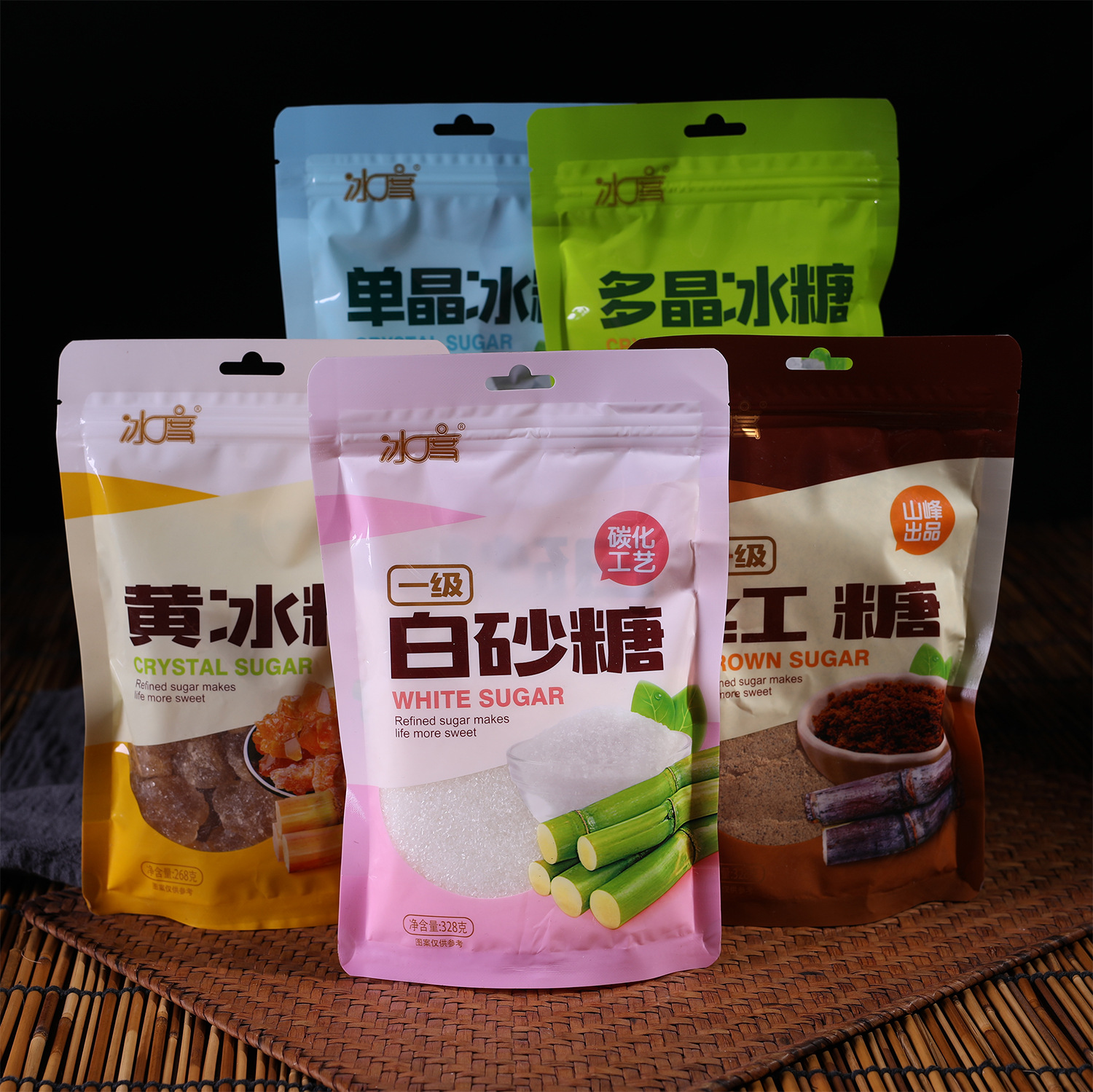 冰度超市便利店小包装白砂糖黄冰糖单晶多晶冰糖红糖厂家货源供应|ms