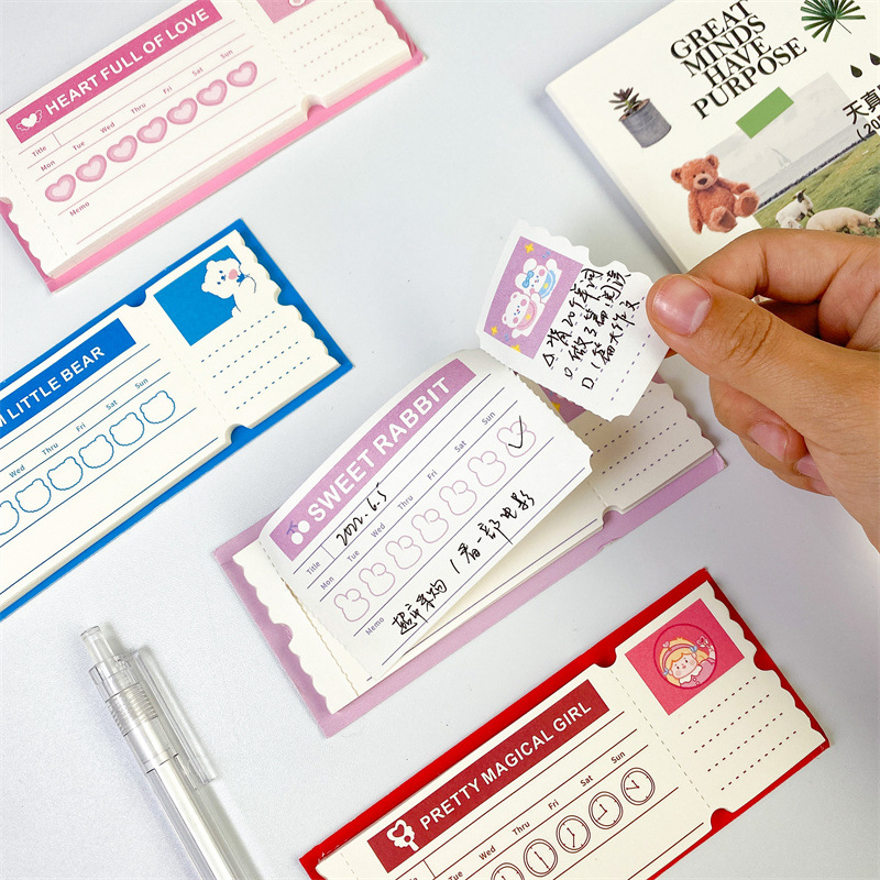 Laughing Cat, Rabbit, Pomelo, Notes, Notes, Notes, 4 Hard Card Stamps, Check-in Notes, Notebook Decoration