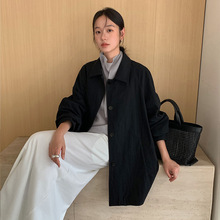 TG 休闲廓形百搭长袖风衣女2025秋季新款经典翻领中长款外套25688
