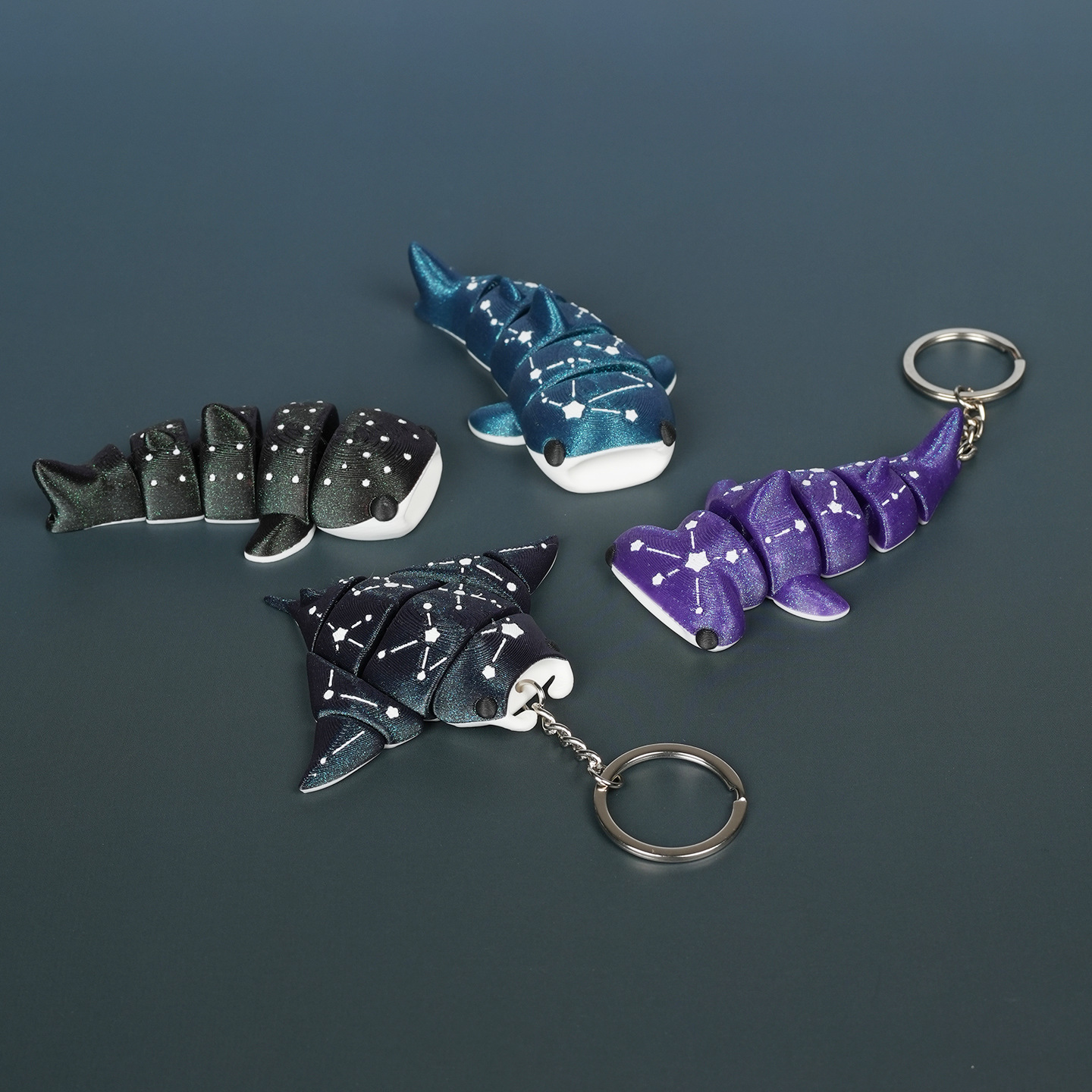 3D Printed Starry Sky Bat Devil Fish Popular Toy Model Multi-Color Starry Sky Whale Shark Manta Ray Ornament Artificial Model