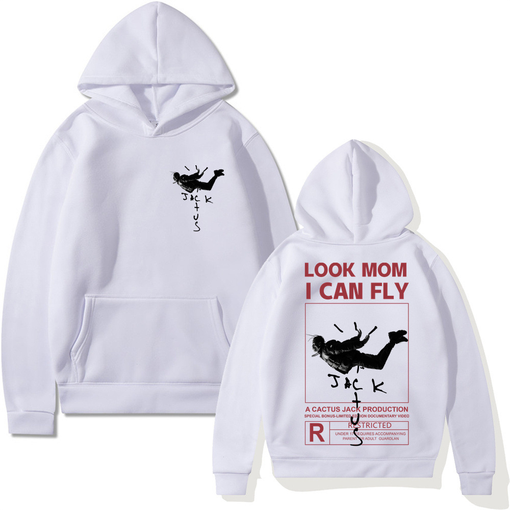 Cactus Jack Hoodies Rocky LOOK MOM I CAN FLY Gráficos Men's
