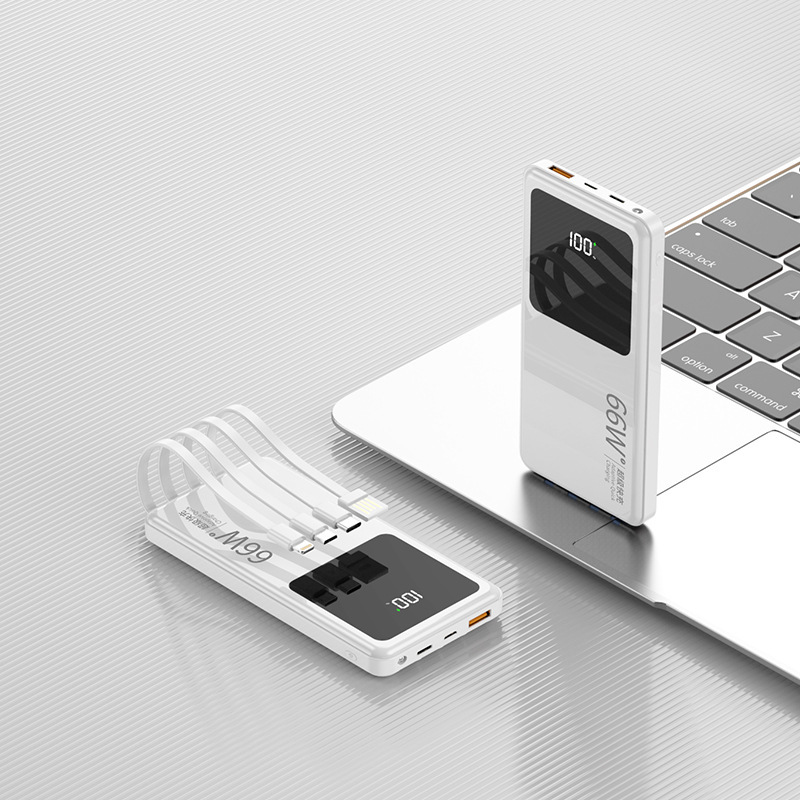 クロスボーダー人気PD超高速充電大容量セルフケーブル充電宝20000mahモバイル電源ロゴカスタマイズ|undefined
