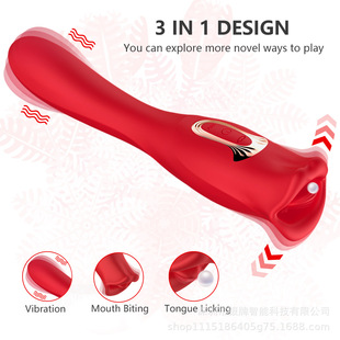 Mouth-mouthed Vibrating Stick, Imitation Mouth-opening, Tongue-biting, Tongue-shaping, Love Big Red Lips, Adult Products, Fun, Male and Female Couples, Total