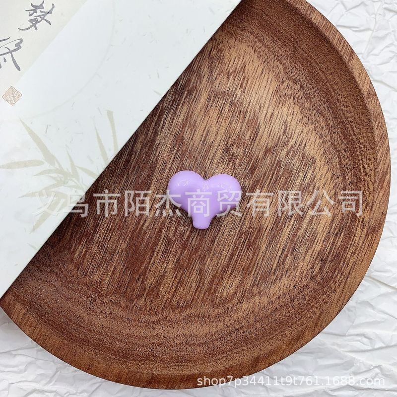 アクリルソリッドカラーピーチハート携帯電話ケースクリームアクセサリー卸売ジュエリービーズ手作り diy 素材ルースビーズ|undefined