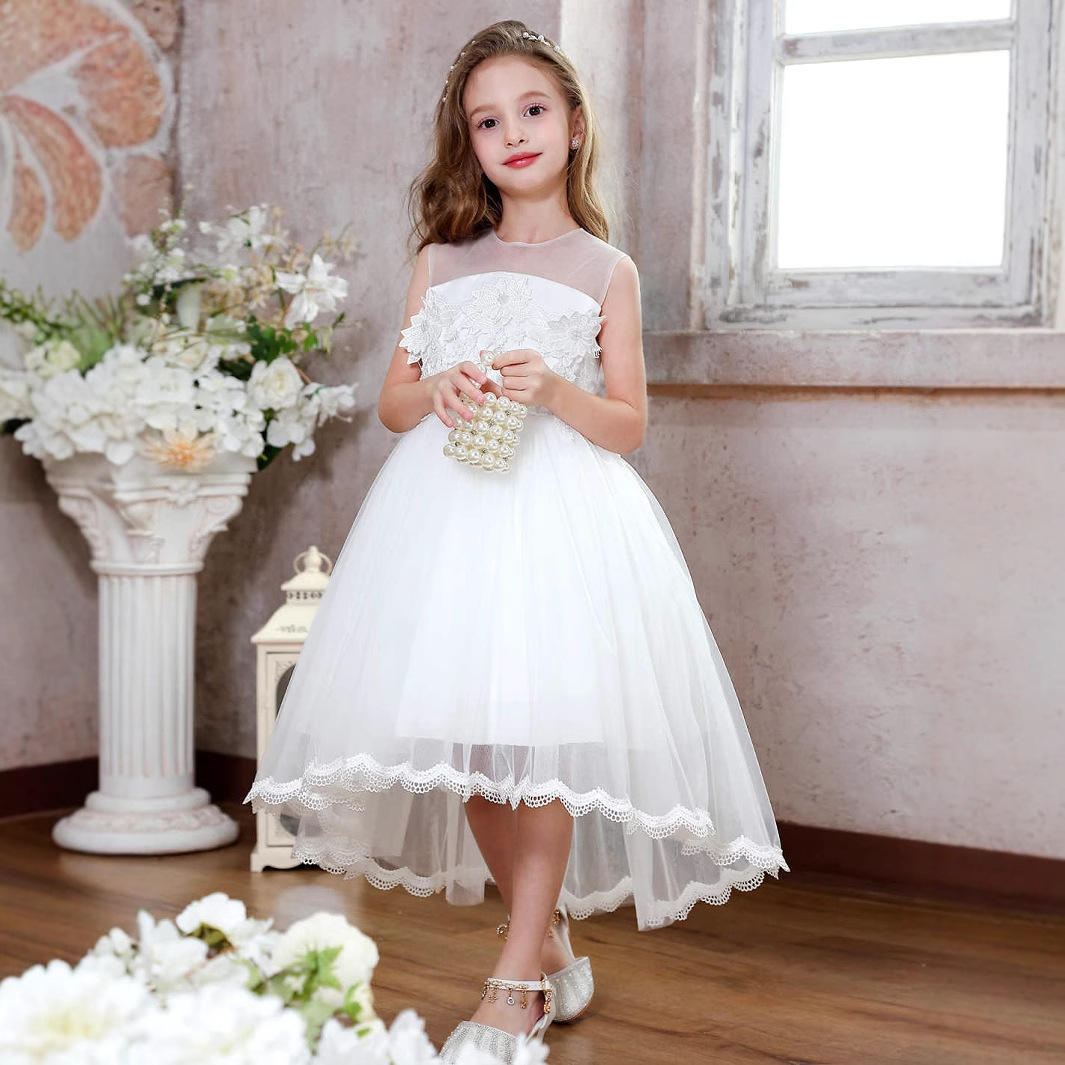 Verano transfronterizo nuevo estilo vestido de noche para niños niña princesa hilo de red falda de cola seis niños ropa de rendimiento para niñas ropa para niños