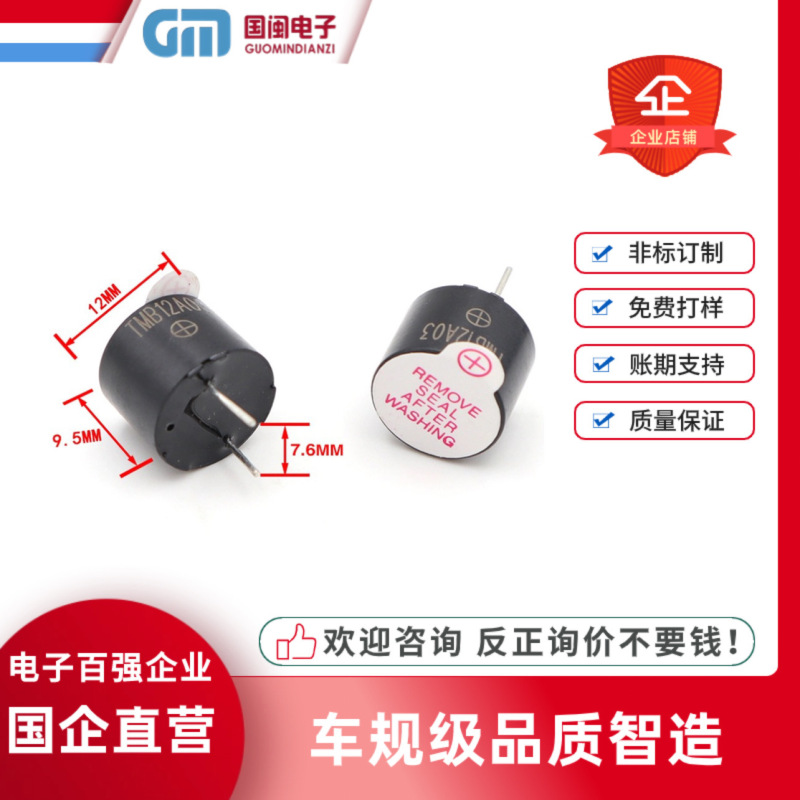 車の規格級の電磁式の一体のアクティブブザーの9042 9055 12095 3v 5v 12vの高いデシベル|undefined