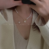 Retro necklace from pearl, advanced accessory, chain for key bag , french style, light luxury style, high-quality style