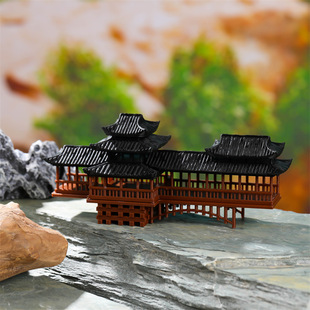 Rain and Wind Corridor Bridge Rockery Landscaping Small Ornaments for Water and Land Tanks, Fish Tanks, Courtyard Bonsai, Study Room Bridge, and Courtyard Landscaping