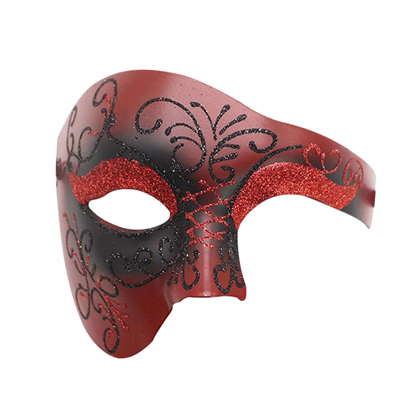 Carnaval Venecia espectáculo de baile de máscaras props hierro forjado máscaras de diamantes máscaras de metal medio cara roja