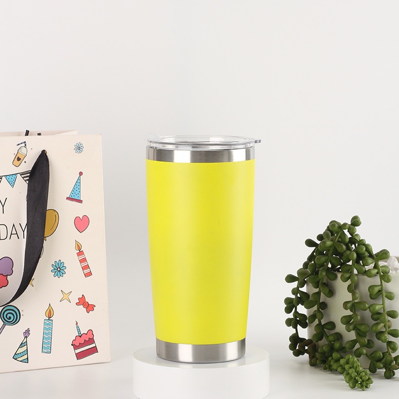 Taza de automóvil de color transfronterizo 304 taza de aislamiento de vacío de acero inoxidable de doble capa resistente a caídas portable de aislamiento de frío taza recta