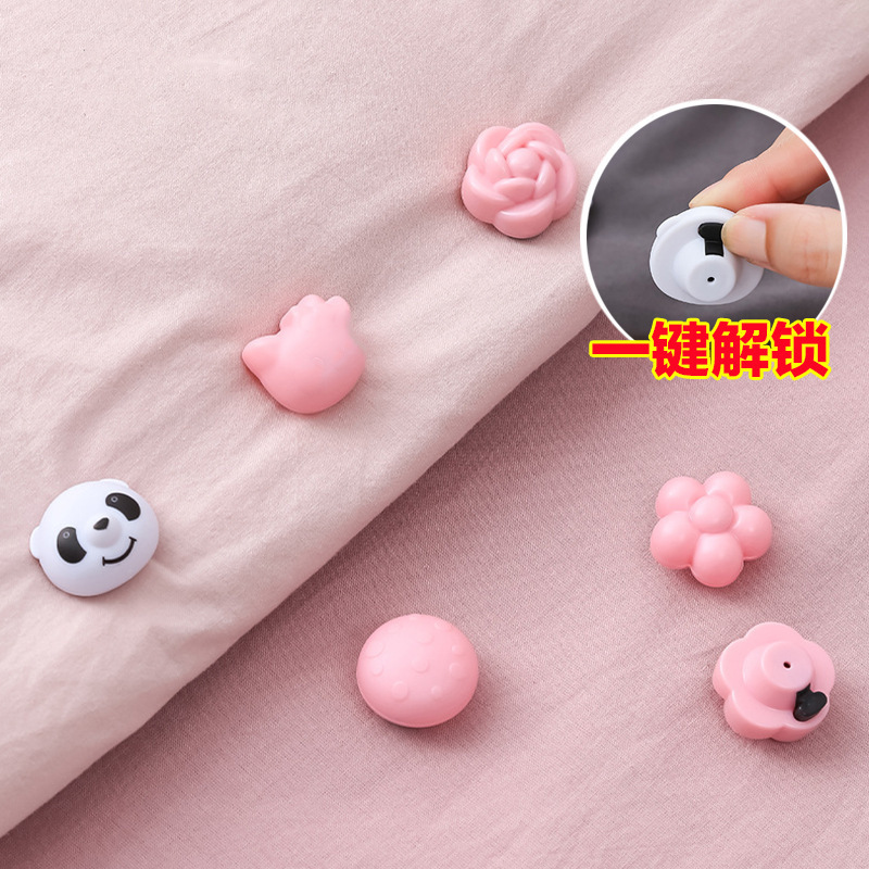 布団固定器シーツ布団カバーカバー防走ボタン四角目に見えない滑り止め安全針クリップ神器家庭用|undefined