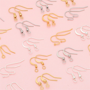 Color protection 14K/18K bag gold thick silver white gold ear hook accessories handmade DIY earrings ear accessories handmade materials