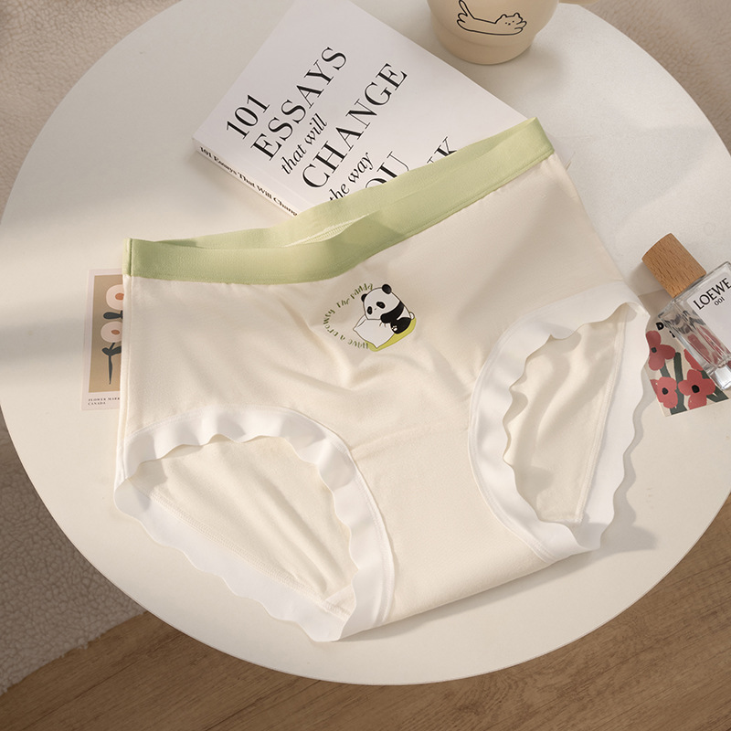 10A entrepierna antibacteriana entrepierna de algodón entrepierna larga entrepierna modal sin costuras calzoncillos de cintura media cabeza calzoncillos de primavera y verano para mujer