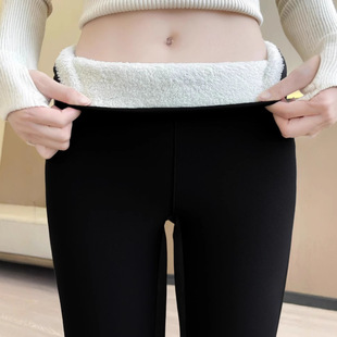 Cross-Border Temu Popular Spot Large Size Autumn and Winter Lamb Velvet Thickeneded Velvet Tight Warm Pants Stretch Leggings