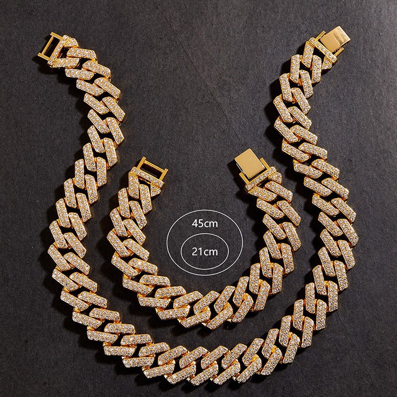 Collar de lujo de doble fila de 20 mm, estilo europeo y americano, para hombre, ideal para fiestas, hip-hop y rap. image 5