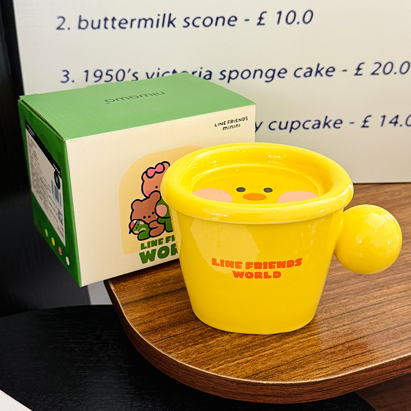 漫画 Minini セラミックコーヒーカップ蓋付きかわいい IP マグ家庭用ウォーターカップ子供の日のギフトお土産|undefined