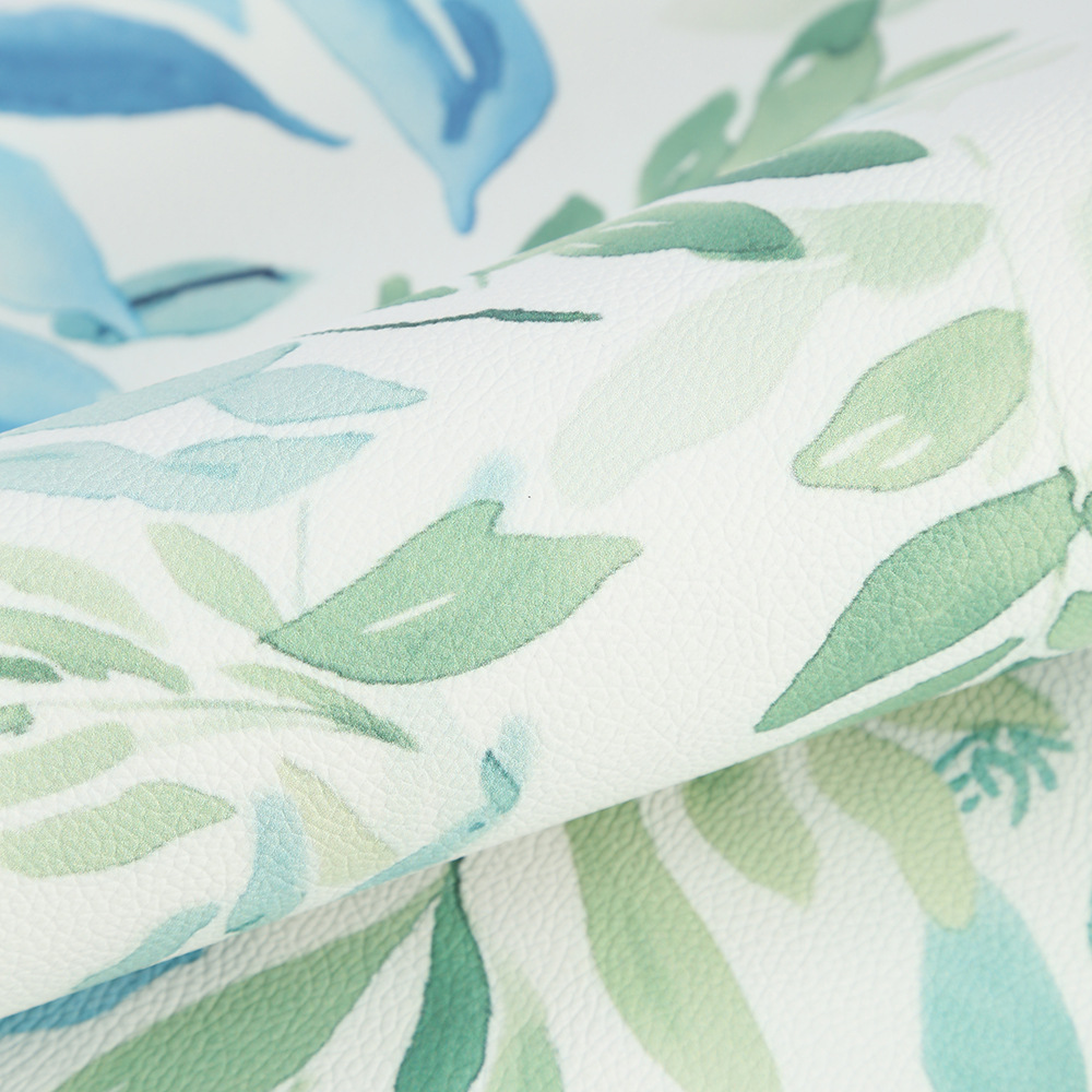 新款PVC高发泡印花地垫革 荔枝纹防水无底布脚垫 家居卧室布料