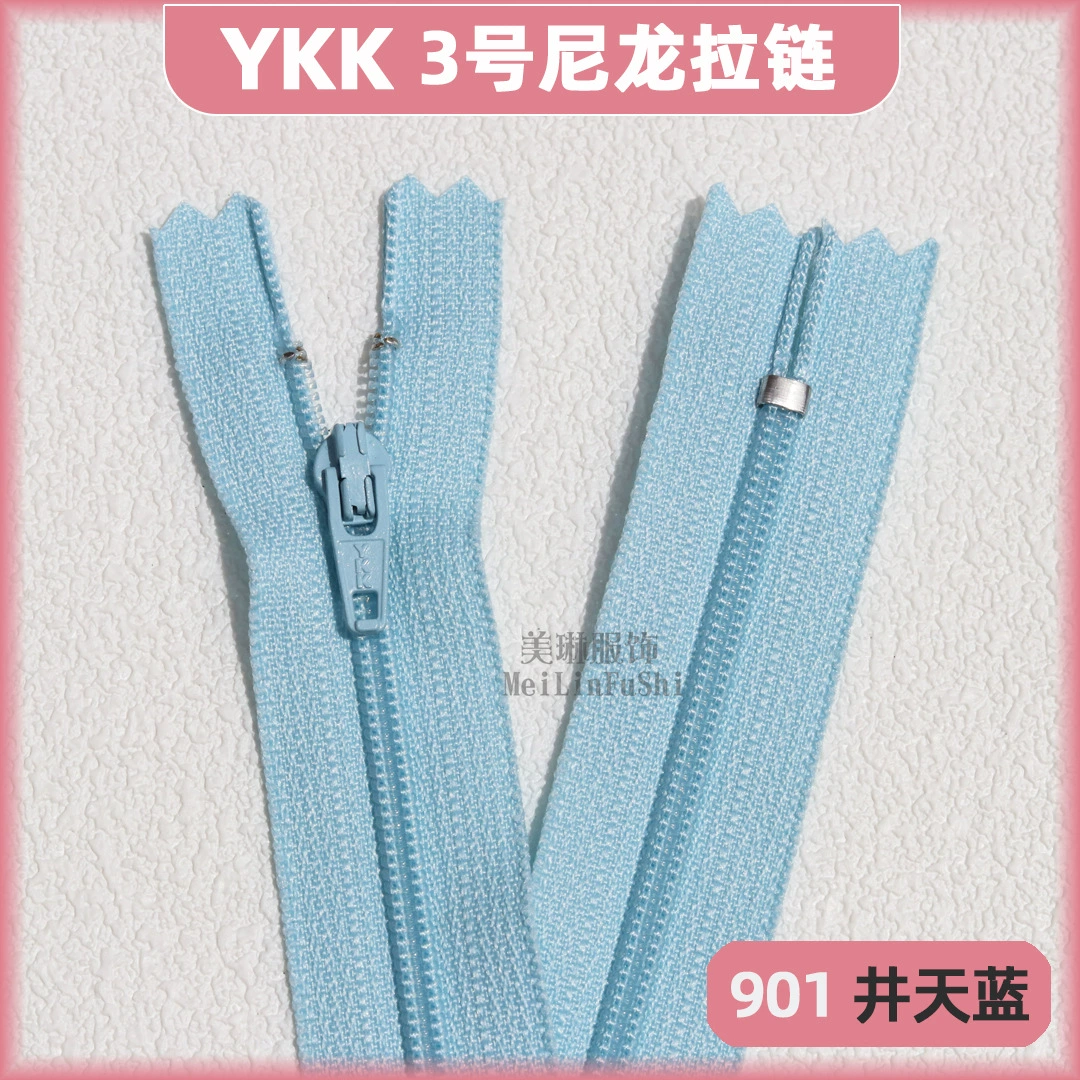 Застежка-молния YKK №3 нейлоновая закрытая хвост зубчик для одежды аксессуары черные брюки 18 см планка закрытая застежка-молния точка оптовая