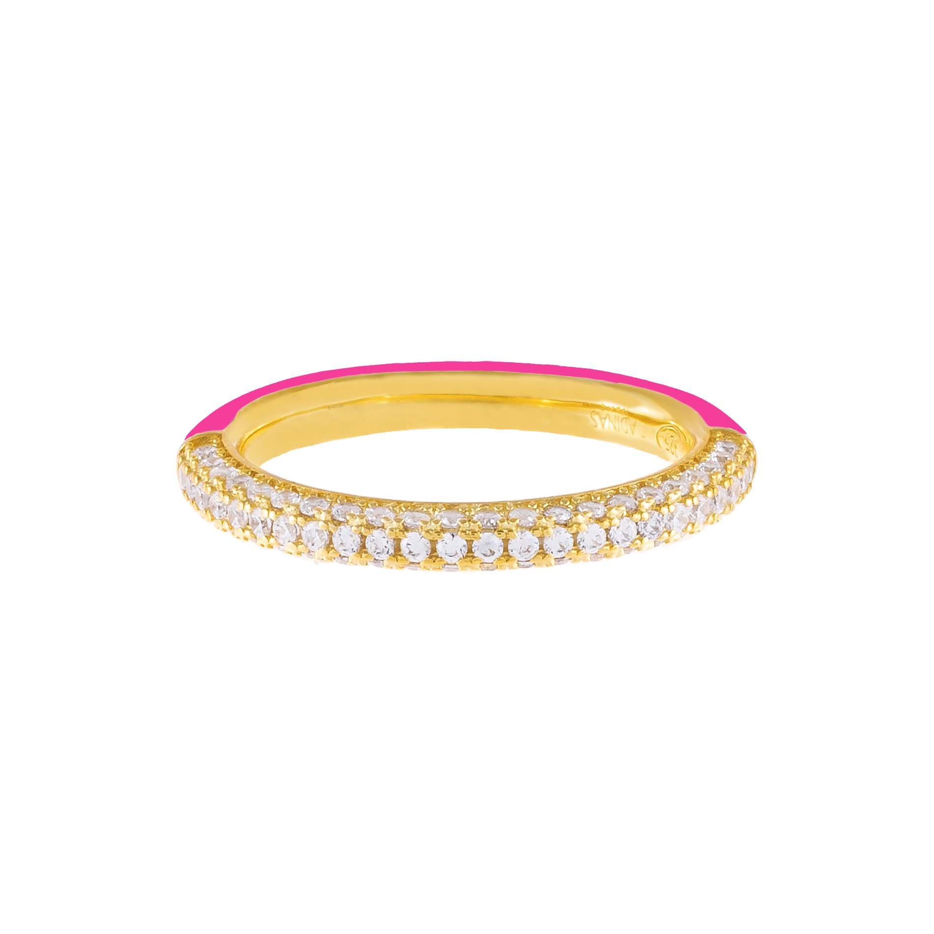 Gold-CZ-Magenta-Enamel-Ring-98
