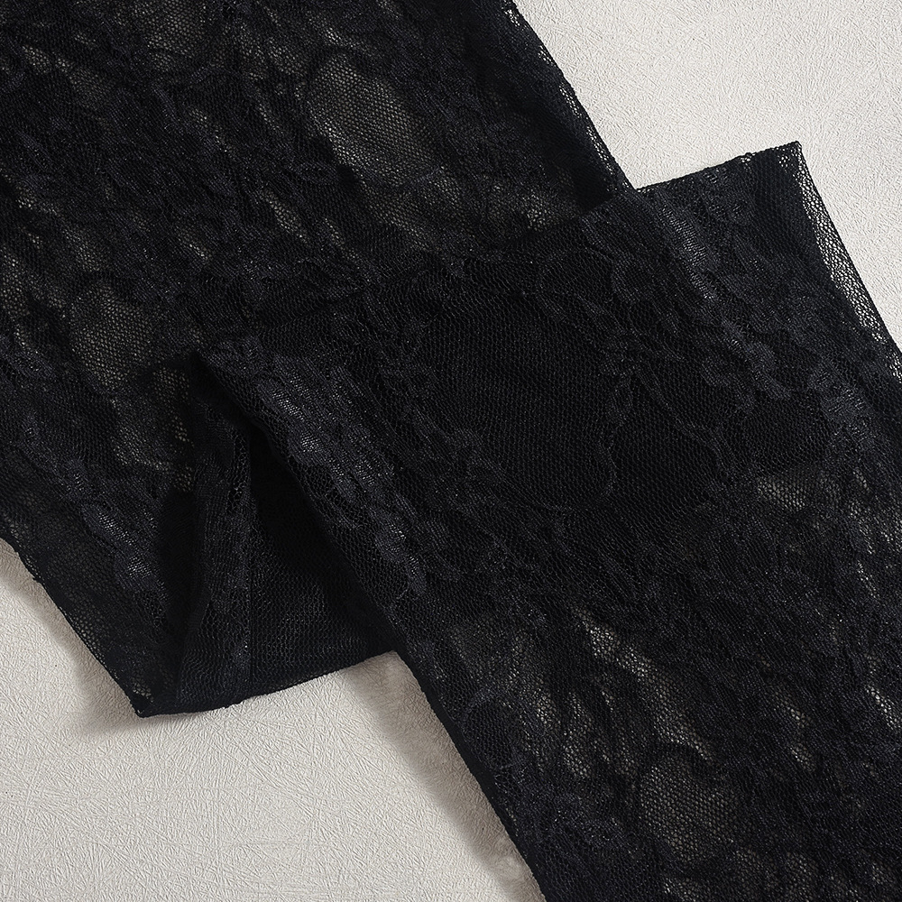 Sexy Fall Women Clothing Sling Stitching Sheer Cutout High Elasticity Jumpsuit