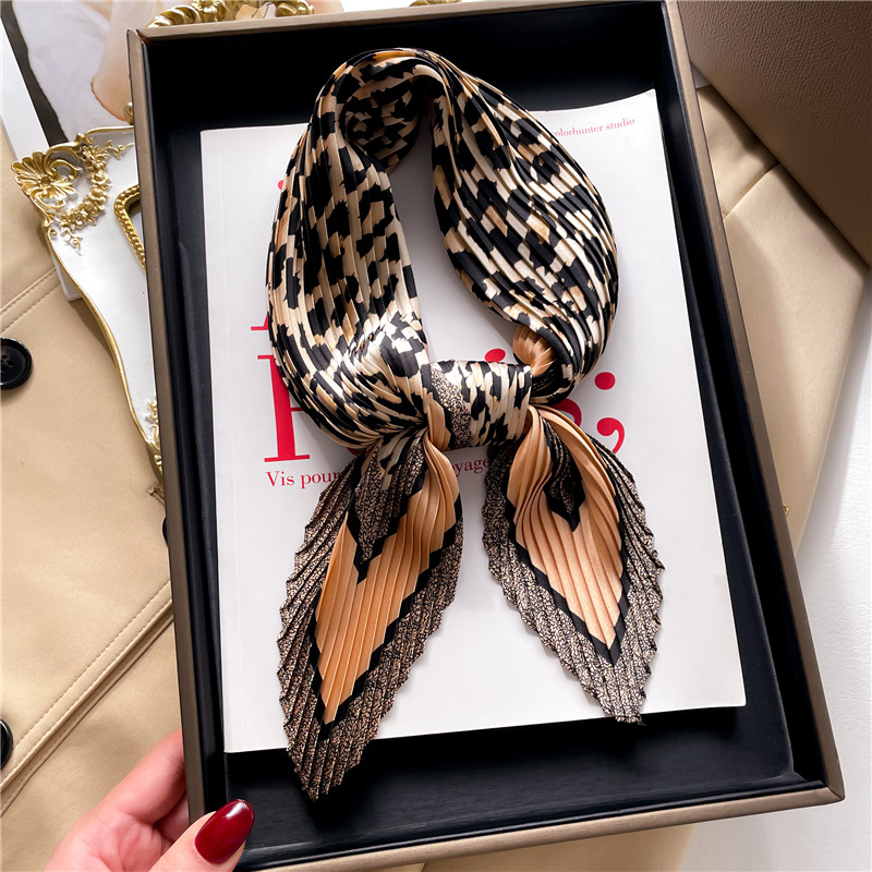 Leopard printed scarves, wrinkled square scarves, camellia fashion scarves, women's new style temperament scarves,_voghion.com