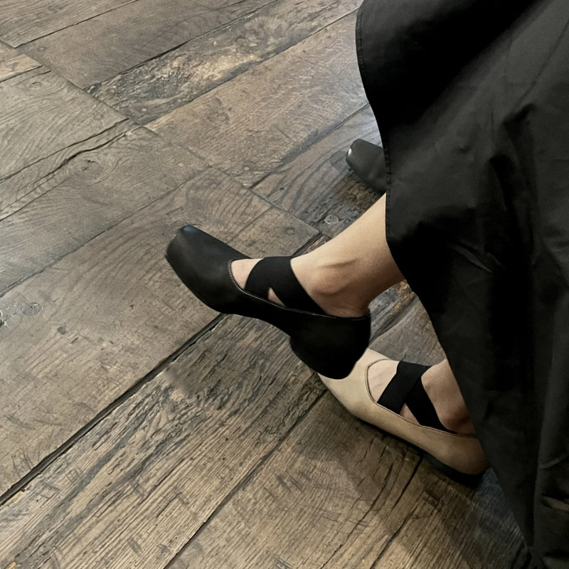 Cowhide Version Niche Thick Heel Genuine Leather Mary Jane Flats for Women British Style Small Leather Shoes Pig Nose Ballet Shoes High Heels Cowhide Version Niche Thick Heel Genuine Leather Mary Jane Flats for Women British Style Small Leather Shoes Pig Nose Ballet Shoes High Heels
