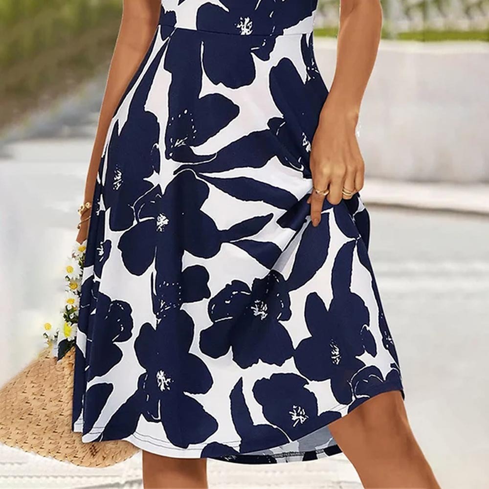 women's a line dresses with short sleeves Karen Kane Short Sleeve A-Line Dress Black L / Black