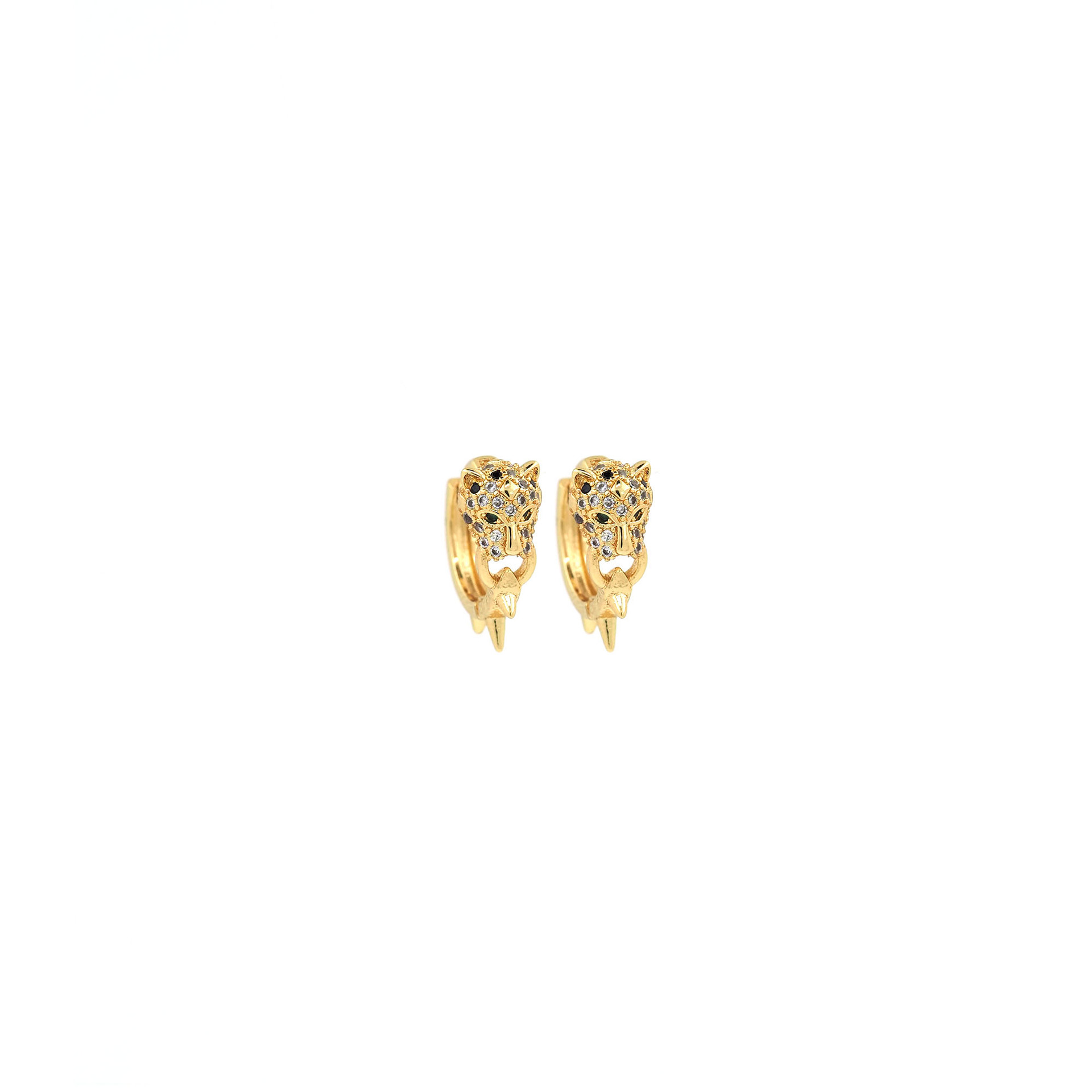 Copper brand earrings with zircon hip-hop style