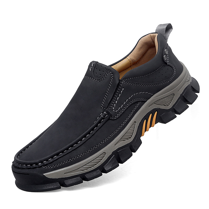 Large Size Driving Men's Outdoor Casual Shoes, Leather Shoes For Middle-aged And Elderly Dads_vogvips.com