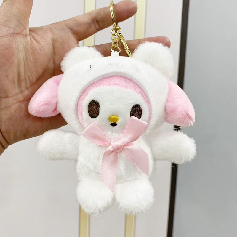 Colgante de felpa sanliou yugui perro llavero accesorios muñeca coolomi muñeca regalo juguete