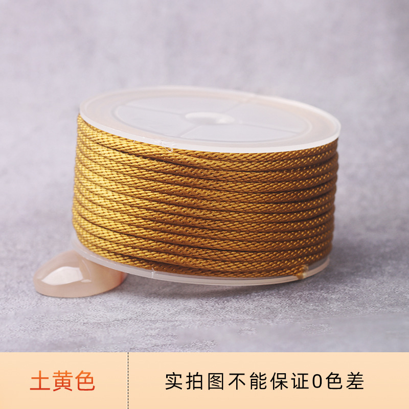 Cordón de maíz de 3mm tejido a mano pulsera collar colgante cordón de joyería grueso oro corda de brazalete resistente al por mayor