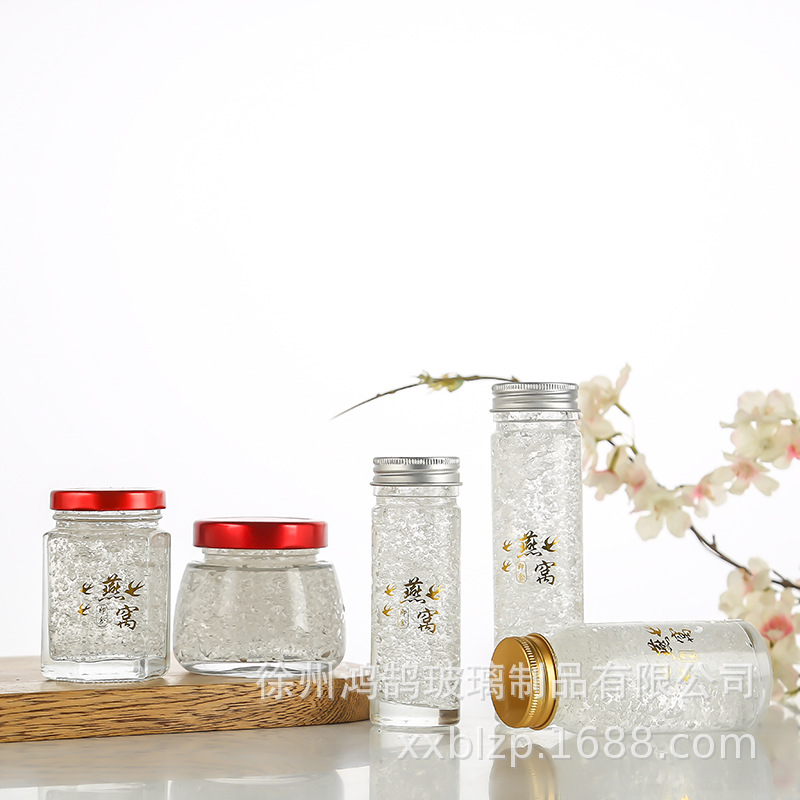 现货鲜炖燕窝玻璃瓶空瓶奶冻可燕窝带盖定制花胶玻璃瓶即食燕窝瓶|ms
