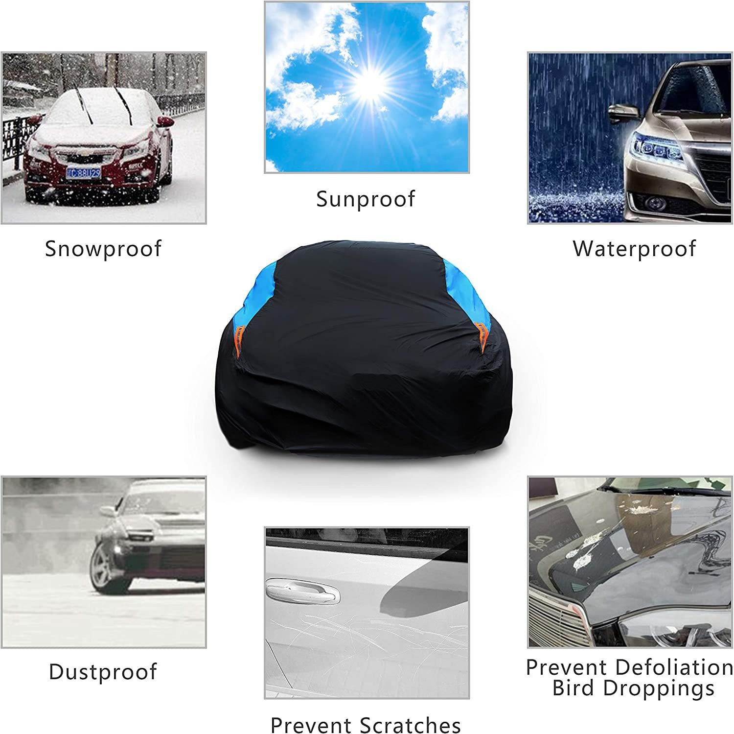 Cross-border special for car color matching dust cover car clothing sun protection snow proof rain proof contrast color car cover full cover