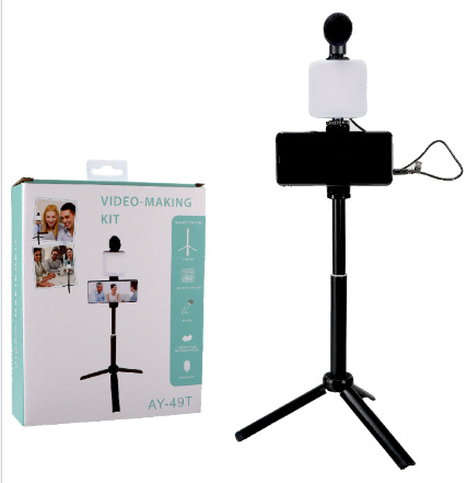 Transfronterizos venta caliente de bolsillo iluminación de escritorio belleza pierna fotografía portátil en vivo trípode de mano conferencia luz de belleza