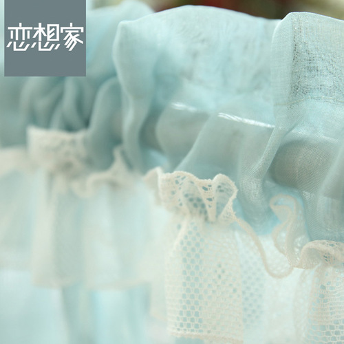 Half curtain decorative coffee curtain short curtain fresh pastoral solid color gauze curtain kitchen cabinet curtain curtain door curtain finished product